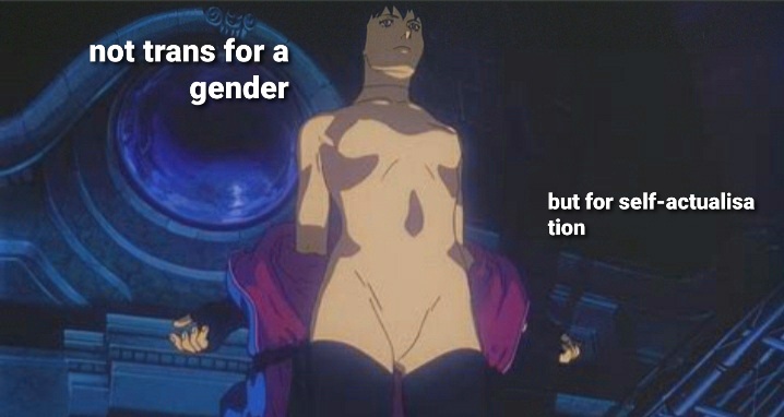 not trans for a gender but for self-actualisation